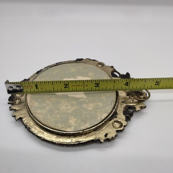 Antique Vintage Asian Oval Framed Enamel Artwork With Girl In Hat Design 4.5" Ta - Picture 5 of 7